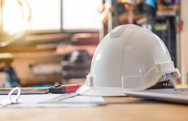 hard helmet on desk