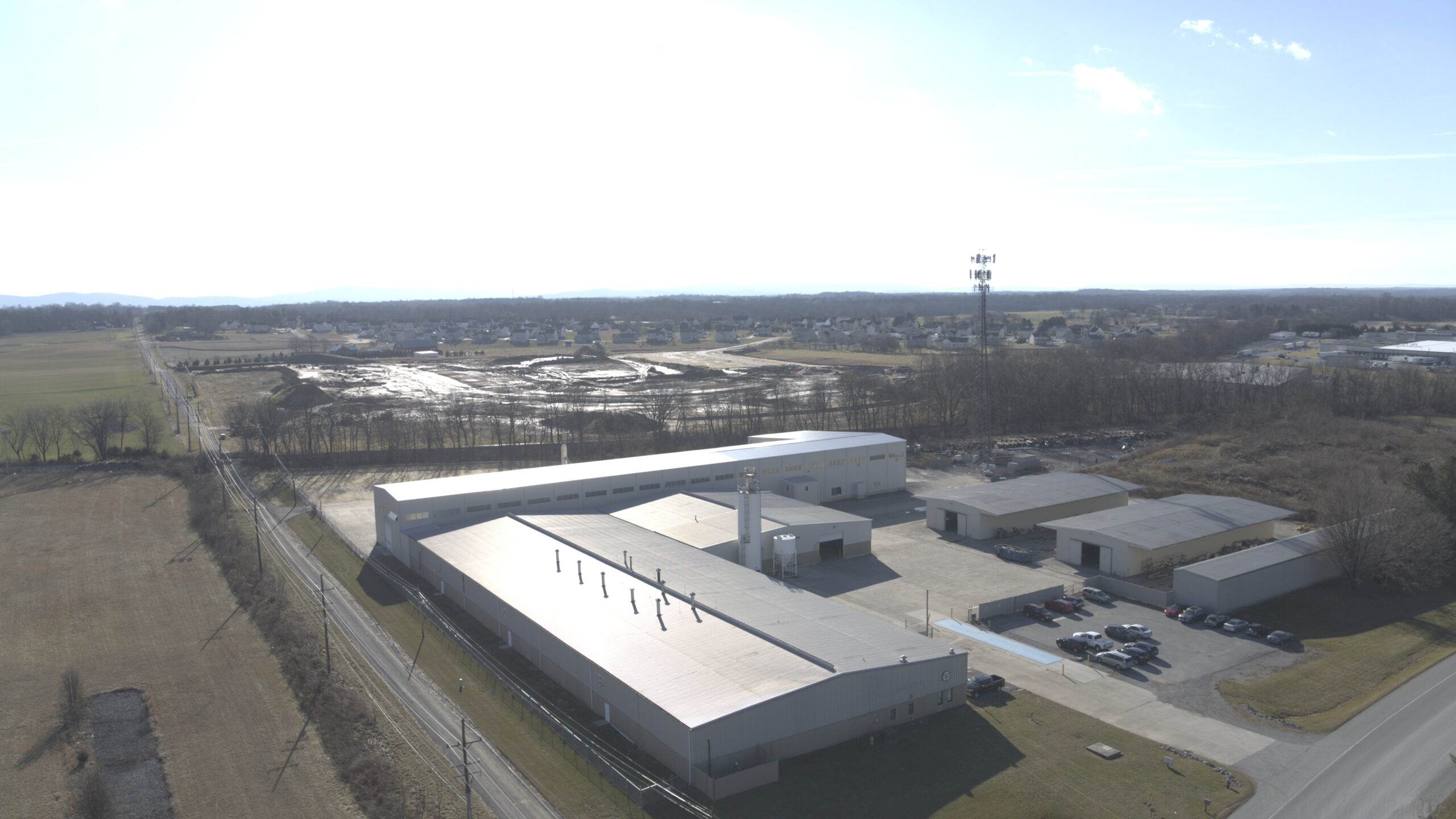 Aerial of Malarkey Roofing Products in Williamsport, Maryland