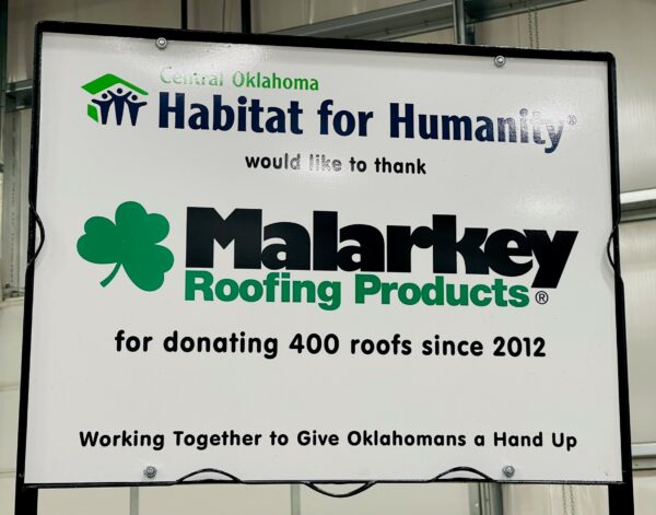 Malarkey 400th Central Oklahoma Habitat for Humanity