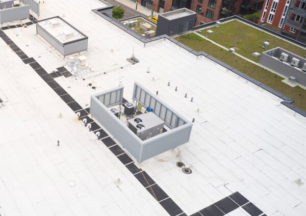 Low slope commercial roof