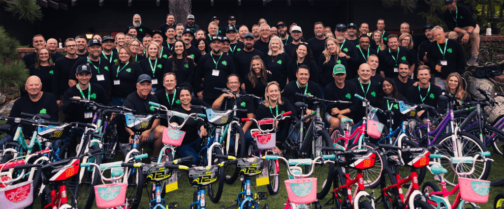Foster Love bike build volunteer event with Malarkey Roofing - Malarkey Cares - Social Responsibility and Community Care