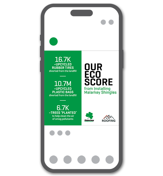 Illustration of a cumulative eco score social media post shown on a smartphone
